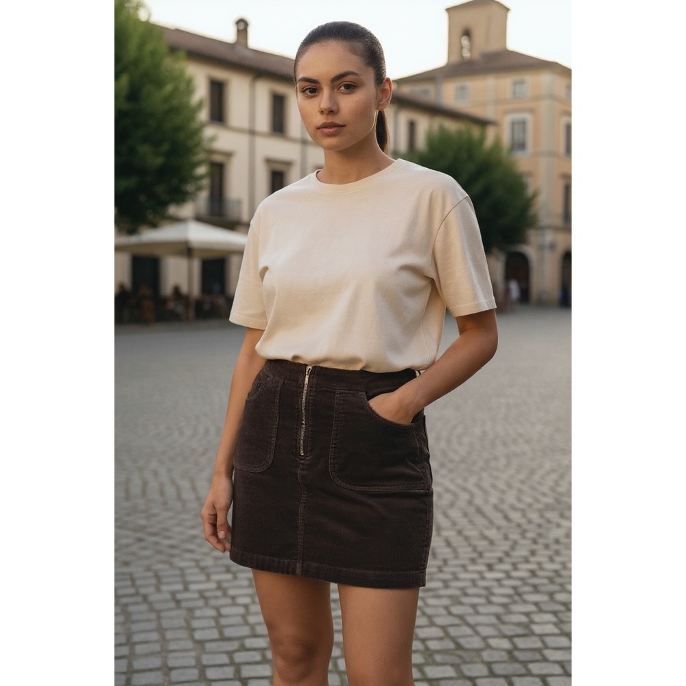 Brown Corduroy Skirt